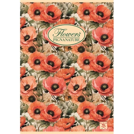 Füzet A/5 kockás PIGNA 42 lapos Nature Flowers 27-42 vegyes, minta nem választható