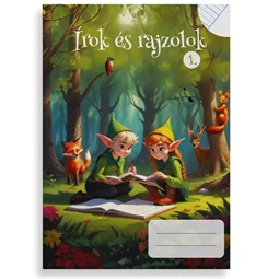 Füzet A/5 olvasónapló PD 1. osztályban vonalas-sima, mesefüzet 14-32 Írok és rajzolok, fantáziadús grafikával