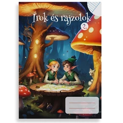 Füzet A/5 olvasónapló PD 2. osztályban vonalas-sima, mesefüzet 16-32 Írok és rajzolok, fantáziadús grafikával