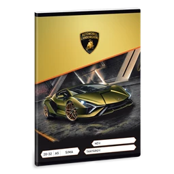 Füzet A/5 sima ARS UNA 32lap Lamborghini fekete-arany 20-32