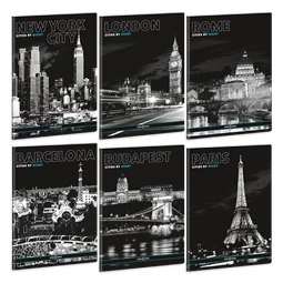 Füzet A/5 sima ARS UNA 40lap Cities by Night új 20-40