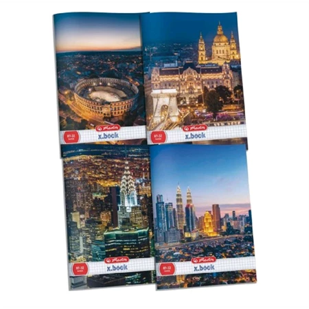 Füzet A/4 kockás HERLITZ 32 lapos City vegyes, minta nem választható