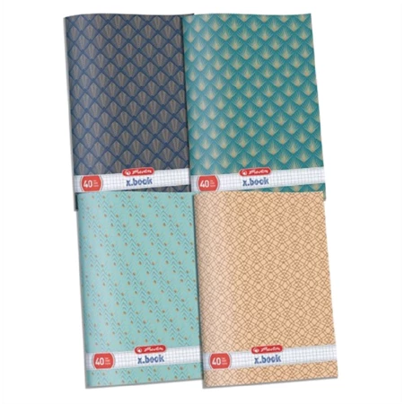 Füzet A/4 kockás HERLITZ 40 lapos UV ArtDeco új vegyes, minta nem választható