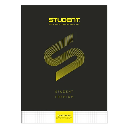 Füzet A/4 kockás ICO STUDENT 32lap 81-32 fekete, többfajta borító mintával, minőségi füzet