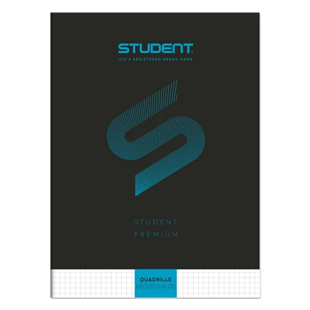 Füzet A/4 kockás ICO STUDENT 32lap 81-32 fekete, többfajta borító mintával, minőségi füzet