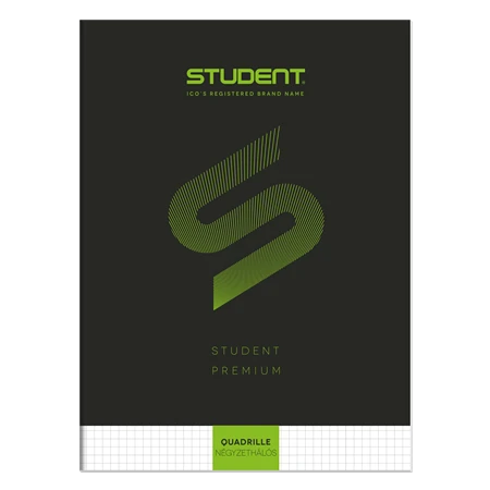 Füzet A/4 kockás ICO STUDENT 32lap 81-32 fekete, többfajta borító mintával, minőségi füzet