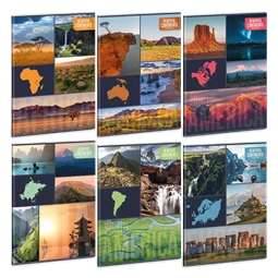 Füzet A/4 vonalas ARS UNA 40lap Beautiful Continents