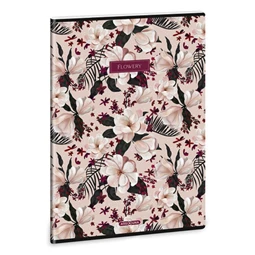 Füzet A/4 vonalas ARS UNA 40lap Flowery pink