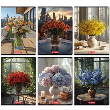 Füzet A/4 vonalas HERLITZ 32 lapos Flower 2, 81-32 vegyes, minta nem választható