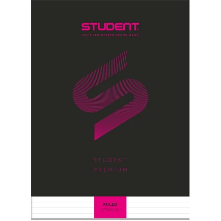 Füzet A/4 vonalas ICO STUDENT 32lap 81-32 fekete, többfajta borító mintával, minőségi füzet