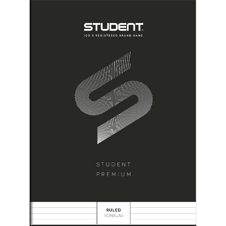 Füzet A/4 vonalas ICO STUDENT 32lap 81-32 fekete, többfajta borító mintával, minőségi füzet