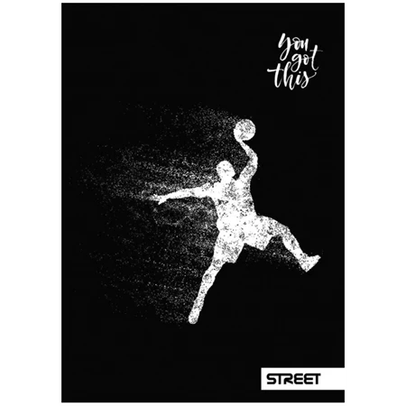 Füzet A/4 vonalas STREET 52 lapos Black and White 1db, minta nem választható