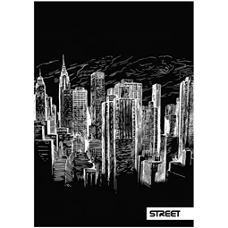 Füzet A/4 vonalas STREET 52 lapos Black and White 1db, minta nem választható