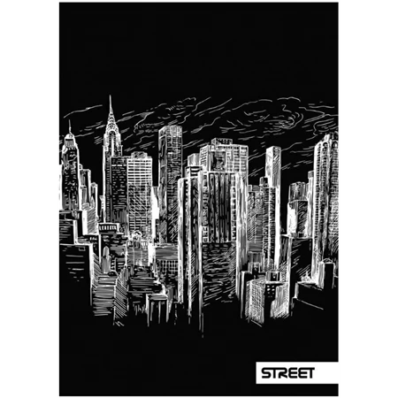 Füzet A/4 vonalas STREET 52 lapos Black and White 1db, minta nem választható