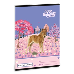 Füzet A/5 1.osztály vonalas ARS UNA 32lap Cute Animals-Horse 14-32
