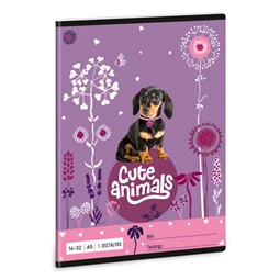 Füzet A/5 1.osztály vonalas ARS UNA 32lap Cute Animals-puppy 14-32