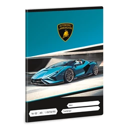 Füzet A/5 1.osztály vonalas ARS UNA 32lap Lamborghini fekete-kék 14-32