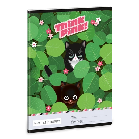 Füzet A/5 1.osztály vonalas ARS UNA 32lap Think Pink lóhere 14-32