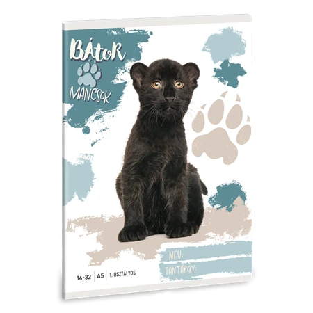 Füzet A/5 1. osztályos vonalas ARS UNA 32lap Bátor mancsok Fekete párduc 14-32