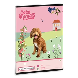 Füzet A/5 1. osztályos vonalas ARS UNA 32lap Cute Animal Doggie 14-32