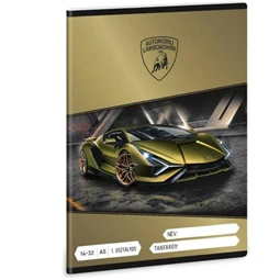 Füzet A/5 1. osztályos vonalas ARS UNA 32lap Lamborghini arany 14-32