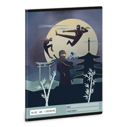 Füzet A/5 1. osztályos vonalas ARS UNA 32lap Ninjas in the dark 14-32