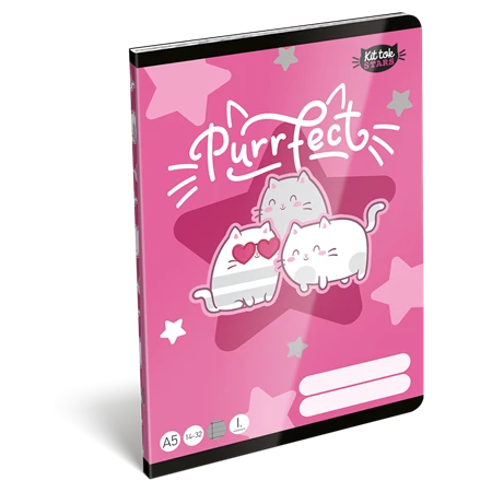 Füzet A/5 1.osztályos vonalas LIZZYSULI 32lap Kittok Stars Purrfect