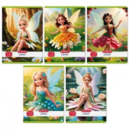Füzet A/5 2.osztály vonalas HERLITZ 32lap Flower Fairy 16-32 vegyes, minta nem választható