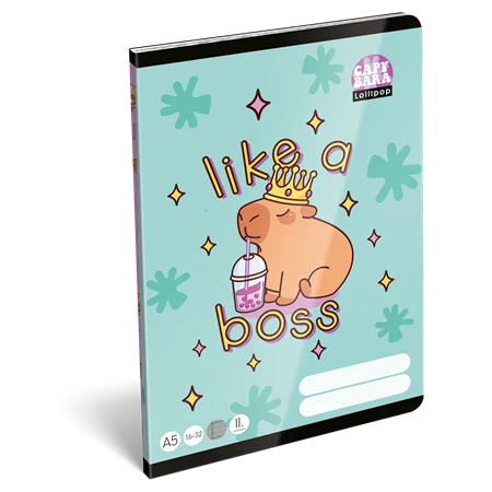 Füzet A/5 2.osztály vonalas LIZZYSULI 32lap Lollipop CapyBara 16-32