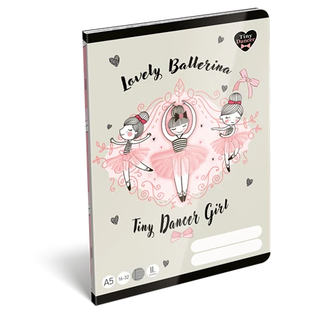 Füzet A/5 2.osztályos vonalas LIZZYSULI 32lap Tiny Dancer Lovely Ballerina 16-32