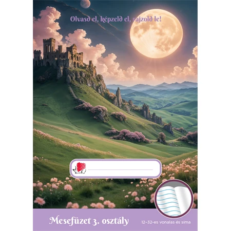 Füzet A/5 3.osztály mesefüzet ICO Süni 32 lap, lányos 12-32