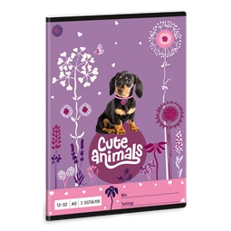 Füzet A/5 3.osztály vonalas ARS UNA 32lap Cuki állatok Animals-puppy 12-32