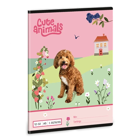 Füzet A/5 3.osztály vonalas ARS UNA 32lap Cute Animal-Doggie 12-32