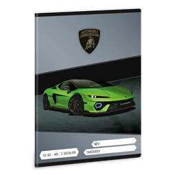 Füzet A/5 3.osztály vonalas ARS UNA 32lap Lamborghini fekete-zöld 12-32