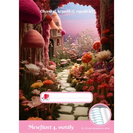 Füzet A/5 4.osztály mesefüzet/olvasónapló ICO Süni 32 lap, lányos 21-32