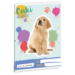 Füzet A/5 kockás ARS UNA 32lap Cuki állatok Golden Retriever