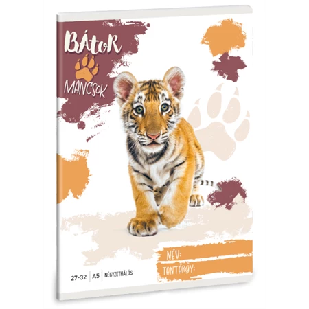 Füzet A/5 kockás ARS UNA 32lap Cuki állatok Tigris