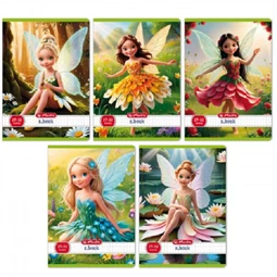 Füzet A/5 kockás HERLITZ 32 lapos 27-32 Flower Fairy vegyes, szín nem választható