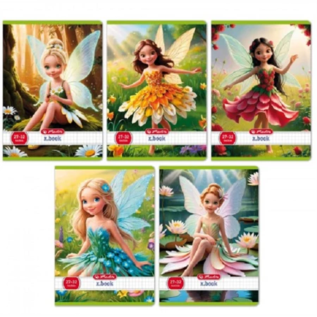 Füzet A/5 kockás HERLITZ 32 lapos 27-32 Flower Fairy vegyes, szín nem választható