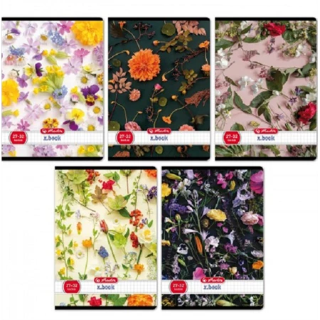 Füzet A/5 kockás HERLITZ 32 lapos 27-32 Flower vegyes, szín nem választható