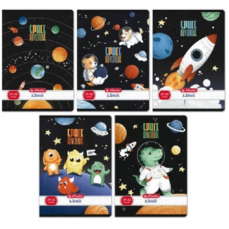 Füzet A/5 kockás HERLITZ 32 lapos 27-32 Space Adventures vegyes, szín nem választható