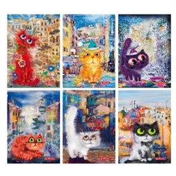Füzet A/5 kockás HERLITZ 60lap PP Crazy Cats vegyes, minta nem választható