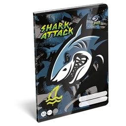 Füzet A/5 kockás LIZZYSULI 32lap Shark Attack 27-32