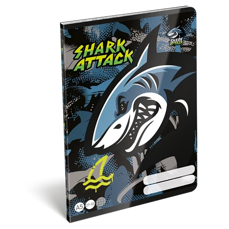 Füzet A/5 kockás LIZZYSULI 32lap Shark Attack 27-32