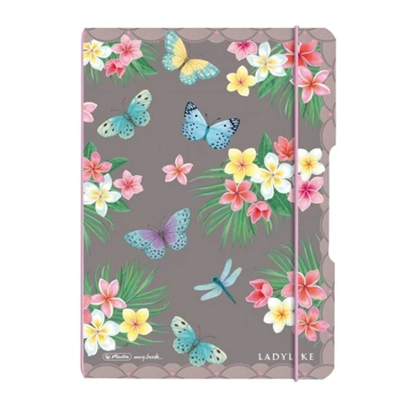 Füzet A/5 pontozott HERLITZ My Book Flex 40 lapos, LadyLike Butteflies, cserélhető füzetbelső