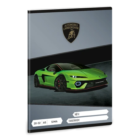 Füzet A/5 sima ARS UNA 32lap Lamborghini fekete-zöld 20-32