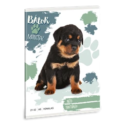 Füzet A/5 vonalas ARS UNA 40lap Bátor Mancsok-Rottweiler 21-32