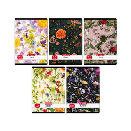 Füzet A/5 vonalas HERLITZ 32lap Flower 21-32 vegyes, minta nem választható
