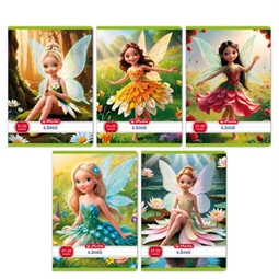 Füzet A/5 vonalas HERLITZ 32lap Flower Fairy 21-32 vegyes, minta nem választható