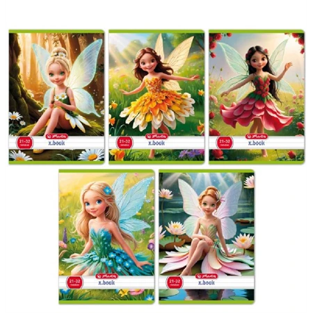 Füzet A/5 vonalas HERLITZ 32lap Flower Fairy 21-32 vegyes, minta nem választható